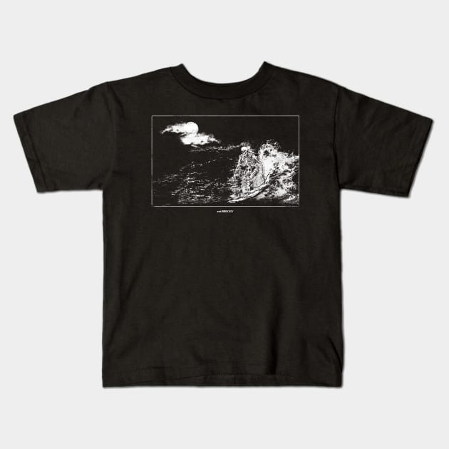 Night Surfing Kids T-Shirt by Mrz Project